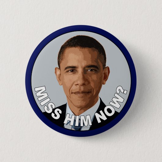 Badge Rond 5 Cm Obama : Mlle Him Now ? (Devant)
