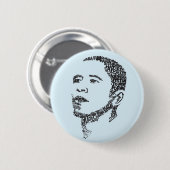 Badge Rond 5 Cm Obama : Mots d'espoir (Devant & derrière)