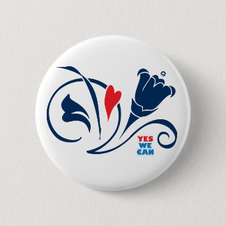 Badge Rond 5 Cm Obama - oui nous pouvons, bouton de fleurs