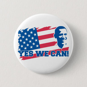 Badge Rond 5 Cm Obama oui que nous pouvons nous boutonner