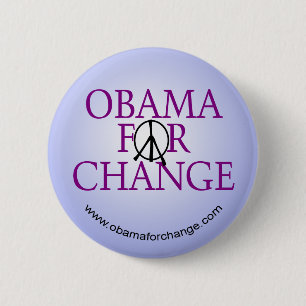 Badge Rond 5 Cm Obama pour le bouton de campagne de changement