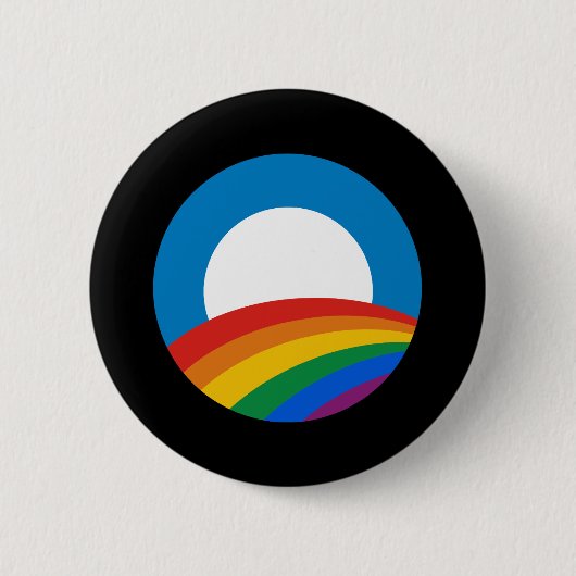 Badge Rond 5 Cm Obama Rainbow (Devant)