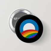 Badge Rond 5 Cm Obama Rainbow (Devant & derrière)
