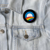 Badge Rond 5 Cm Obama Rainbow (En situation)