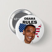 BADGE ROND 5 CM OBAMA, RÈGLES (Devant & derrière)