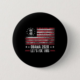 Badge Rond 5 Cm Obama Retro Vintage Us Drapeau Patriotique 2028 Po