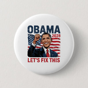 Badge Rond 5 Cm Obama Vintage rétro patriotique 2028