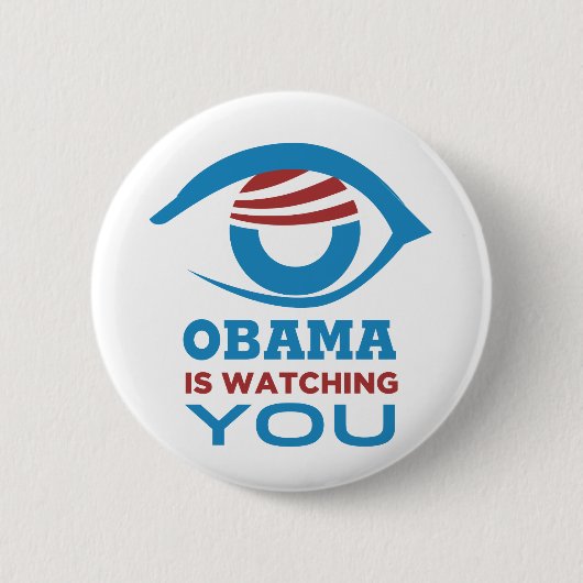 Badge Rond 5 Cm Obama VOUS OBSERVE PRISME d'oeil d'Obama (Devant)