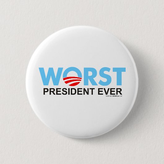 Badge Rond 5 Cm Obama WorstEver (Devant)