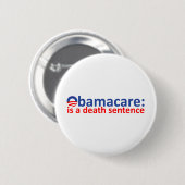 Badge Rond 5 Cm Obamacare : peine de mort (Devant & derrière)