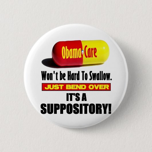 Badge Rond 5 Cm ObamaCare - suppositoire (Devant)