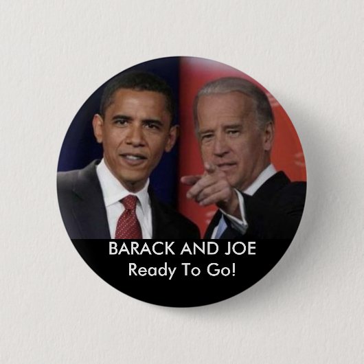 Badge Rond 5 Cm obamadebate, BARACK ET JOEReady à aller ! (Devant)