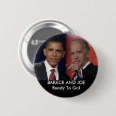 Badge Rond 5 Cm obamadebate, BARACK ET JOEReady à aller ! (Devant & derrière)