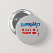Badge Rond 5 Cm Obamanomics - il s'est trouvé et l'économie est (Devant & derrière)