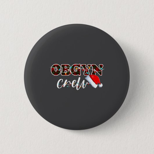 Badge Rond 5 Cm Obgyn Crew Christmas Lights Santa Hat  (Devant)