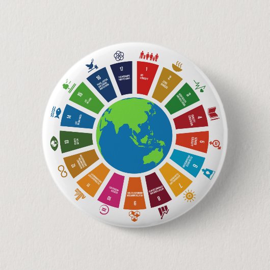 Badge Rond 5 Cm Objectifs de durabilité Plaidoyer Action communaut (Devant)