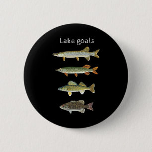 Badge Rond 5 Cm Objectifs de pêche du lac Musky Pike Walleye Petit