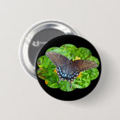 Badge Rond 5 Cm Objets de papillon d'épaisse tige de tigre (Devant & derrière)