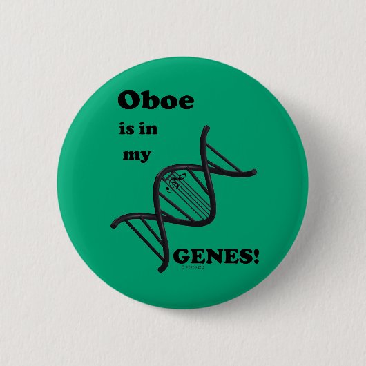 Badge Rond 5 Cm Oboe Est Dans Mes Gènes (Devant)