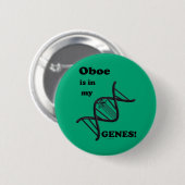 Badge Rond 5 Cm Oboe Est Dans Mes Gènes (Devant & derrière)