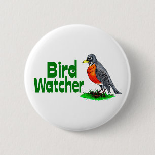 Badge Rond 5 Cm Observateur d'oiseau