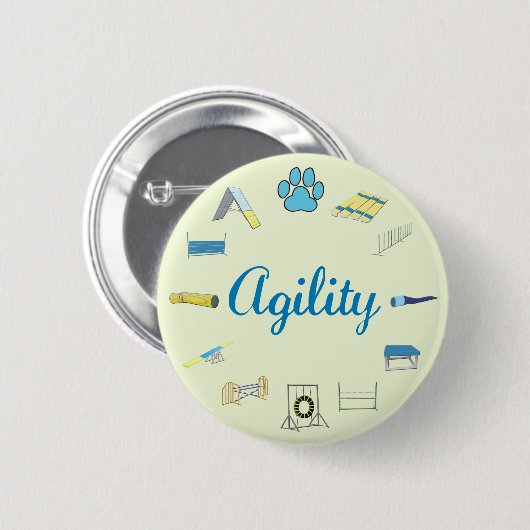 Badge Rond 5 Cm Obstacles d'agilité (Devant & derrière)