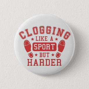 Badge Rond 5 Cm Obstruer : Comme un sport mais plus dur le gris