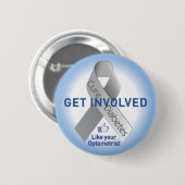 Badge Rond 5 Cm Obtenez le bouton impliqué de diabète (Devant & derrière)