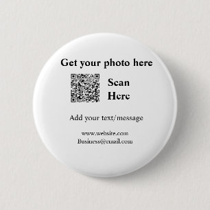 Badge Rond 5 Cm Obtenez votre photo scan QR ajouter l'adresse e-ma