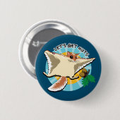 Badge Rond 5 Cm Obtenons des noix - Écureuil volant (Devant & derrière)