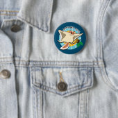 Badge Rond 5 Cm Obtenons des noix - Écureuil volant (En situation)
