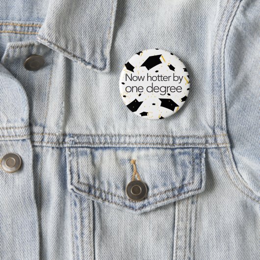 Badge Rond 5 Cm Obtention du diplôme drôle maintenant plus chaude (En situation)