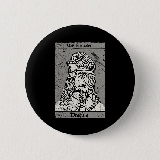 Badge Rond 5 Cm Occult Dracula - Vlad The Impaler Horror Vampire (Devant)