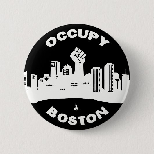 Badge Rond 5 Cm Occupez Boston (Devant)