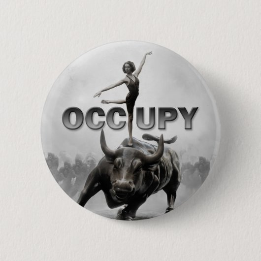 Badge Rond 5 Cm Occupez Wall Street (Devant)