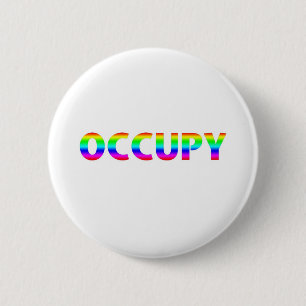 Badge Rond 5 Cm Occupy Rainbow
