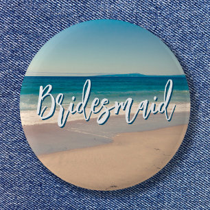 Badge Rond 5 Cm Ocean Bleu Photo de Plage Scénique Demoiselle d'Ho