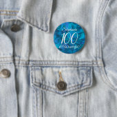 Badge Rond 5 Cm Ocean Blue 100 et merveilleuse fête d'anniversaire (En situation)