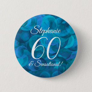 Badge Rond 5 Cm Ocean Blue 60 et fête d'anniversaire sensationnel