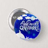 Badge Rond 5 Cm Ocean Blue Dreams Stars Citation Inspirationnelle (Devant & derrière)