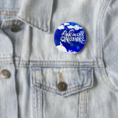 Badge Rond 5 Cm Ocean Blue Dreams Stars Citation Inspirationnelle (En situation)