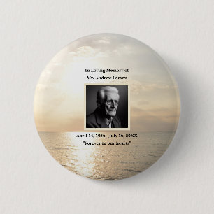 Badge Rond 5 Cm Ocean In Love Mémoire Funeral Memorial Keepsaké