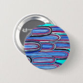 Badge Rond 5 Cm Ocean Waves aqua blue pattern (Devant & derrière)