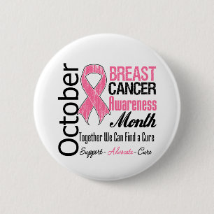 Badge Rond 5 Cm Octobre - Mois de sensibilisation au cancer du sei
