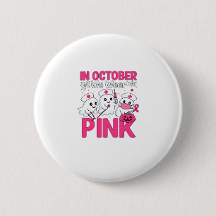 Badge Rond 5 Cm Octobre, nous portons le rose, infirmière, sensibi