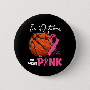 Badge Rond 5 Cm Octobre Nous Portons Pink Breast Cancer Fighter By