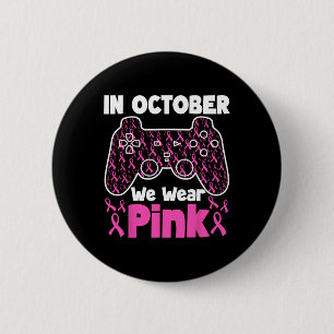Badge Rond 5 Cm Octobre Nous Portons Pink Breast Cancer Jeu Enfant