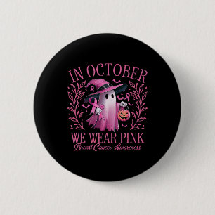 Badge Rond 5 Cm Octobre Nous Portons Pink Breast Cancer Sensibilis
