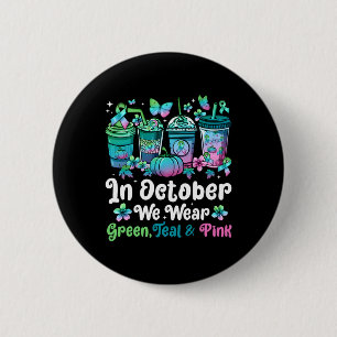 Badge Rond 5 Cm Octobre Nous Portons Vert Turquoise Rose Mbc Sensi