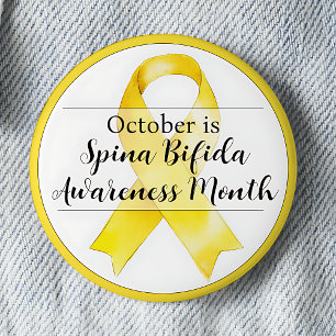 Badge Rond 5 Cm Octobre Spina Bifida Mois de sensibilisation Ruban